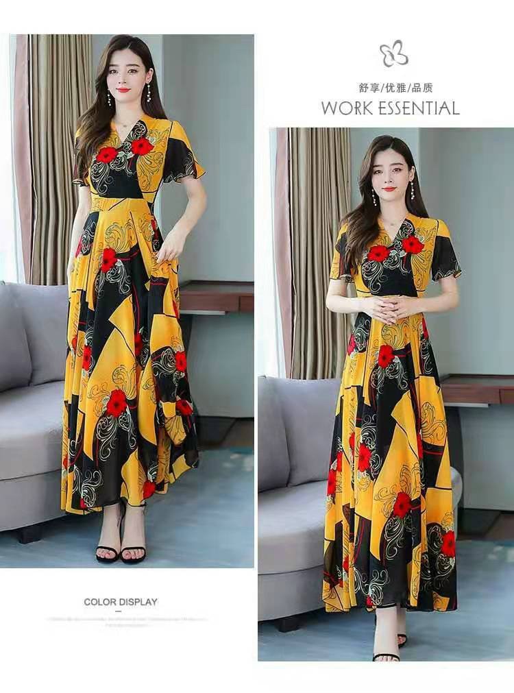 ĐẦM MAXI HỌA TIẾT DÁNG DÀI CAO CẤP -HN1133